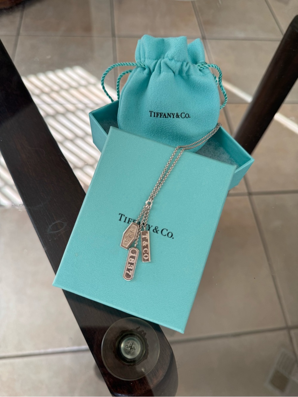 Tiffany & Co. Sterling Silver Three-Tag Pendant Necklace